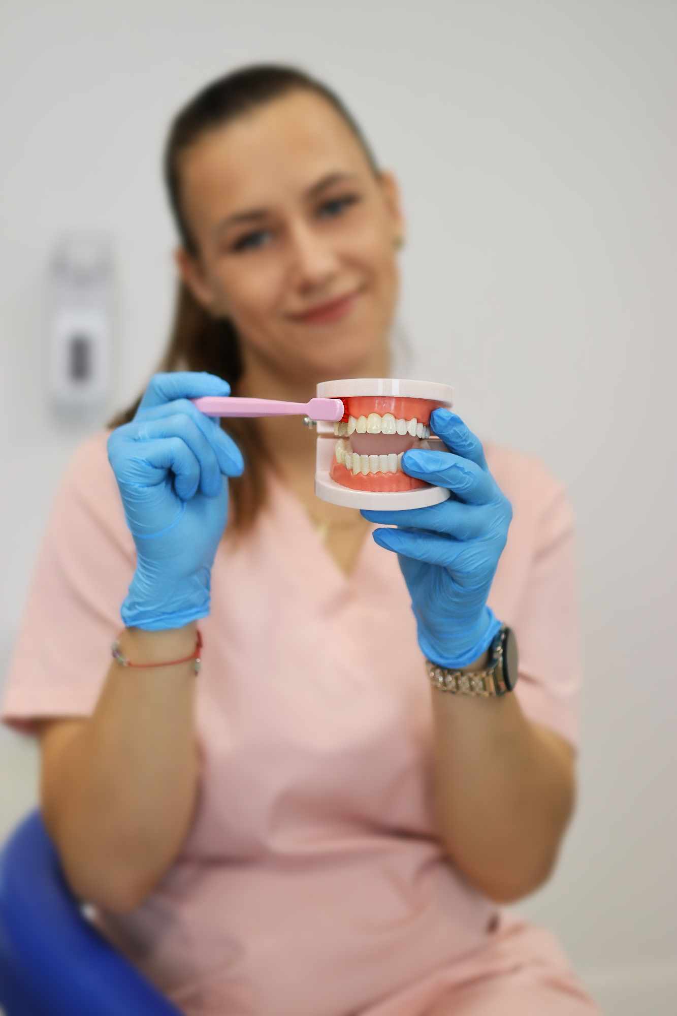 Instruktaż szczotkowania z wykorzystaniem modelu szczęki